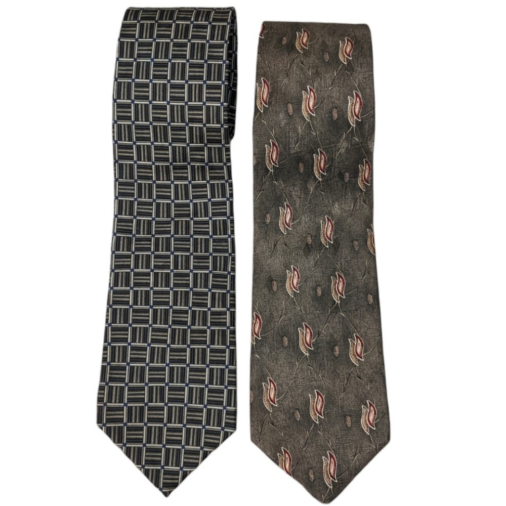 Zianetti Italian Silk Collection Lot of 2 Men's Ties Made in USA